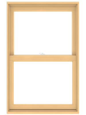 andersen interior natural pine double hung window