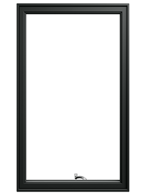 black framed andersen casement window