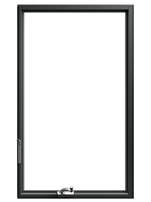 black framed andersen casement window